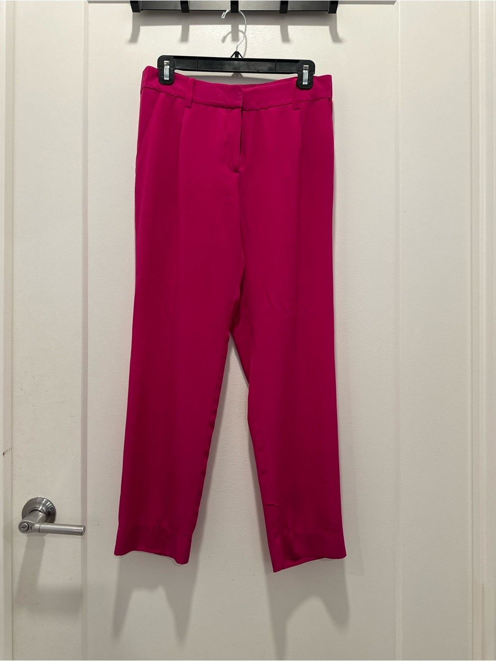 NWOT Diane Von Furstenberg 100% Silk Pants Pink Size 2 Straight Leg - Picture 7 of 8